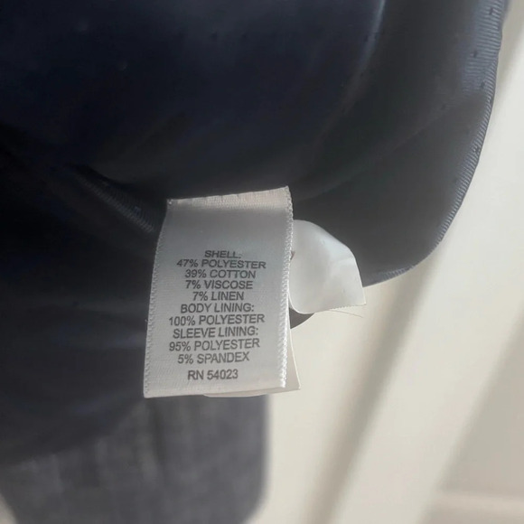 Banana Republic Blazer Womens Blue 14 Double Breasted Crosshatch Tweed Jacket - Picture 7 of 7